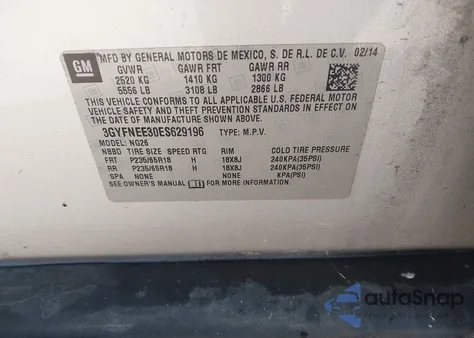 2014 Cadillac Srx Luxury Collection из США, поврежденный, VIN 3GYFNEE30ES629196